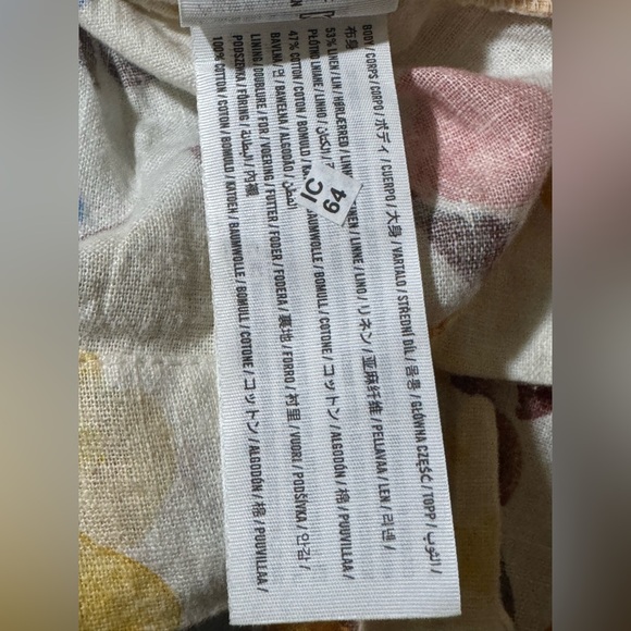 Abercrombie & Fitch Floral linen Peplum Blouse Small Puff Sleeve Cottagecore - Picture 5 of 6